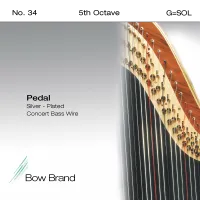 Harp G5 string Bow Brand Pedal Wires Silver Plated - Concert harp G 5 octave silver-plated bronze wound steel string