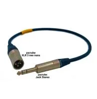 JackStereo-XLR3M (black) 0,5 метра кабель (черный) GS-PRO