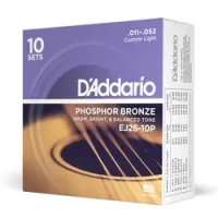 D`addario ej-26-10p sale  струны для акустической гитары фосфор/ бронз, custom light 11-52 (10 компле