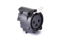 ROXTONE C0100023017 Разъем cannon (XLR) панельный мама 3-х контактный с монтажом в печатную плату. Покрытие контактов: золото, Цвет: черный