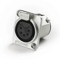 AMPHENOL AC5FDZ - разъем XLR блочный  5 контактов, 'мама', квадратный.фланец, покрытие контактов ник