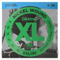 D`addario exl-130  cтруны для электрогитары nickel wound, никель, 8-38, extra super light