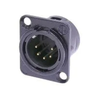 Neutrik NC5MD-L-BAG-1 Разъем XLR панельный, 5 контактов, штекер, тип-D, черный корпус