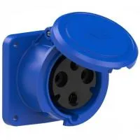 PCE Розетка встраиваемая 63A/230V/2P+E/IP44, фланец 100x100 3331-6