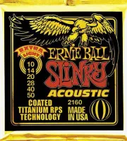 ERNIE BALL 2160 - серия Coated Titanium RPS Slinky Acoustic Light - струны для акустической гитары - (10-14-20w-28-40-50)