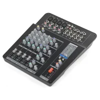 MixPad MXP124 малошумящий микшерный пульт. Входы: микрофонные 4хXLR, 4х2RCA, 3хEQ, встроенный компрессор, фейдеры 60мм, 48 вольт фантомное питание, 463x330x140 мм. вес 3,4 кг. SAMSON