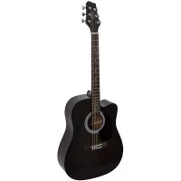 STAGG SW201-CW BKS - электроакустическая гитара dreadnought, дека: липа, боковины и низ: липа, мостик: черный клен, накладка грифа: черный клен, механика: хромированная., электроника Fishman