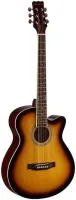 MARTINEZ W - 91 C / SB«Фолк» 39" с вырезом , верхняя , нижняя дека и обечайка - липа , накладка - палисандр, цвет санбёрст