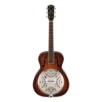 FENDER PR-180E Resonator Aged Cognac Burst резонатор-гитара электроакустическая, цвет темный санберст, кейс в комплекте