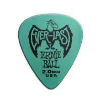 Ernie Ball 9196 делриновый нескользящий медиатор Everlast, 2 мм, тиловый, упаковка 12 шт.