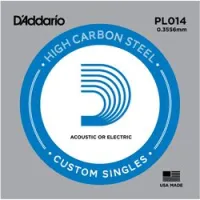 D`addario pl014  отдельная струна , 014" из стали без обмотки для акустической и электрической гитары