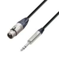 Adam hall k5 bfv 1000 - кабель микрофонный, neutrik xlr (f) - trs (jack) stereo 6.3 mm, 0.22 мм2, 10 м