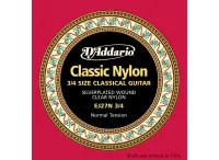 D'ADDARIO EJ27N 3/4 - струны для классической гитары 3/4, серебро (Silver), Normal Tension