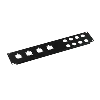 AVCLINK RPE-2/4S/8D Рэковая панель пустая, 2U, для 8 разъемов XLR D- типа + 4 Speakon