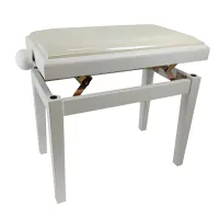 Artist PB-018MWH Банкетка деревянная, с регулировкой высоты, цвет белый матовый, кожзам, высота 48-57см