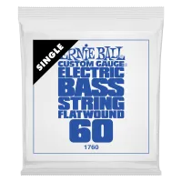 Ernie Ball 1760 - струна одиночная для бас-гитары, Серия Flatwound, Калибр: 60, Сердцевина: шестигранник; сталь, покрытая оловом, Обмотка: плоская,
