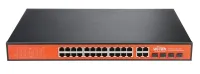 WI-PS328GF, Коммутатор неуправляемый PoE 400Вт, порты 24 PoE GE + 4 Combo GE/SFP