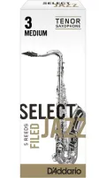 Tenor saxophone reeds D'Addario Select Jazz Filed RSF05TSX3M - Filed tenor saxophone reed from thicker blank with thicker heart with strength 3 medium. Price per pack of 5 pieces