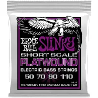 ERNIE BALL 2817 Flatwound Slinky Power Short Scale 50-110 - Струны для бас-гитары