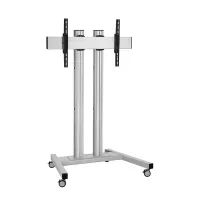 Vogels TD1584 Silver- Напольный мобильный стенд для дисплея диагональю более 65″, VESA до 850x400 мм, длина штанги 1500 мм, макс. нагрузка 160 кг