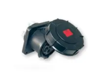 PCE Розетка встраиваемая 63А/400V/3P+N+E/IP67, черная, фланец 100x100 335-6xs
