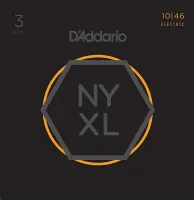 NYXL1046-3P NYXL 3 Комплекта струн для электрогитары, Regular Light, 10-46, D'Addario