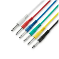 Adam hall k3ipp0120set - комплект инструментальных кабелей, trs (jack) 6,3 mm mono - trs (jack) 6,3 mm mono, 1.2 м, 6 шт