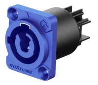 ROXTONE RAC3MPI Blue Разъем панельный типа powercon(In), Контакт: посеребрянная бронца, 3-х контактный, Цвет: синий.
