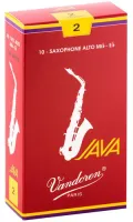 Alto saxophone reeds Vandoren Java Red Cut SR262R - Java Filed-Red Cut alto saxophone reed with increased flexibility and strong tone core with strength 2. Price per pack of 10 pieces