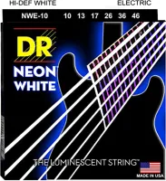 NWE-10 Neon White Комплект струн для электрогитары, никелированные, с покрытием, 10-46, DR