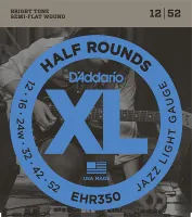 EHR350 Half Round Комплект струн для электрогитары, Jazz Light, 12-52, D'Addario
