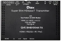 Qtex QVE BHB1004K18G-TX- Передатчик сигналов HDMI 4K60 (4:4:4), USB 2.0, RS-232 и ИК-управления по HDBaseT, дальность передачи до 100/150 м