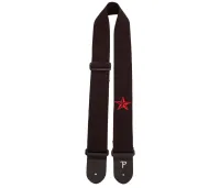 Perri's CWSEMB-7098 - Ремень для гитары, Серия COTTON, Материал: хлопок, Рисунок: красная звезда, Цвет: чёрный, Ширина ремня: 5 см, Длина: 99 - 147 см