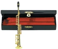 GEWA Miniature Instrument Soprano-Saxophone сувенир сопрано-саксофон, латунь, 15 см, с футляром