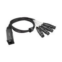 ROXTONE PS4M Кабельный разветвитель для компактных пассивных распределительных коробок PS4FD, PS4MD. 4 кабеля (110 Ом) с числовыми кодами для упрощения определение различных каналов, прочная нейлоновая оплетка, 3-контактные XLR разъемы. Поддерживает фанто