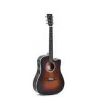 Sigma guitars dtc-1e-sb  электроакустическая гитара, дредноут, верхняя дека массив ситхинской ели