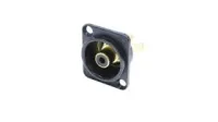 Neutrik NF2D-B-0 панельный разъем RCA гнездо, тип-D, черный корпус, под пайку провода, черный изолят