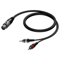 Procab CAB704/1.5- Аудиокабель XLR 3-pin (розетка) – 2х RCA (вилка)