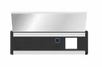 ABL 2G00F2A4- Встраиваемая розеточная станция серии Level тип C (Level-C) с 2 розетками, 1xUSB-A, 1xUSB-C и 1 слотом для IMP, черная с серебристым