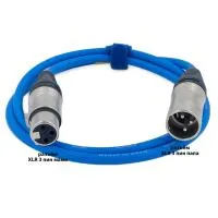 XLR3F-XLR3M (blue) 0,2 метра балансный микрофонный кабель (синий) GS-PRO