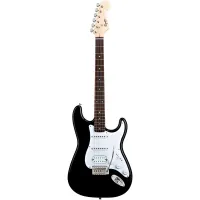 FENDER SQUIER BULLET STRAT TREMOLO HSS - RW - Black электрогитара, цвет черный