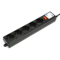 SPG -B-15-BLACK  Удлинитель сетевой с фильтром, 5 розеток, 5м, черный