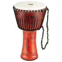 Meinl padj1-xl-f  джембе 14" с веревочной настройкой travel series, синт мембрана, pharao's script