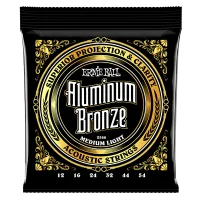 P02566 Aluminum Bronze Комплект струн для акустической гитары, алюминиевая бронза, 12-54, Ernie Ball