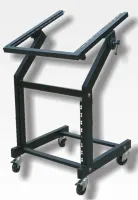 ROXTONE RS001 Профессиональная 21U - 19" рэковая стойка, 9U по вертикальной плоскости, 12U по горизонтальной (поворотной) плоскости, 4 колеса (2 с тормозом), габариты стойки: 56x61x118см, Максимальная нагрузка: 80кг, цвет: матовый черный, 1шт в упаковке р
