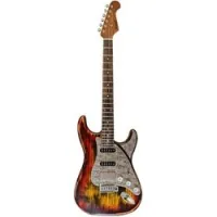 Paoletti alfa loft 400+ heavy black inferno  электрогитара, stratocaster, кейс, цвет огненный берст