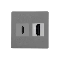 ABL 2T0210CH- Сдвоенный модуль подключения IMP с разъемами 1xHDMI, 1xUSB, тип C. Цвет серый.