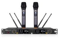 Qtex QAS NX960H- Двухканальная радиосистема true-diversity с рэковым приемником и ручными микрофонами-передатчиками, 520–560 МГц, 200 каналов 