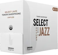 Трости для тенор-саксофона d'addario organic select jazz unfiled orrs01tsx3s-b25 - трость из толстой заготовки без подрезки с утолщенным сердцем для саксофона тенор силой 3 слабая. цена за упаковку из 25 штук