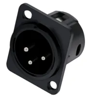 Taverlab C1022 - Разъём панельный 3PIN XLR папа, корпус металл, чёрный